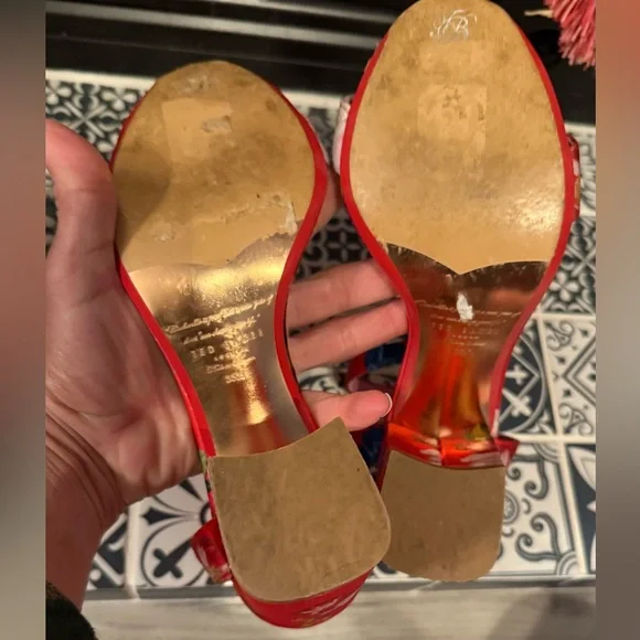 Ted Baker London Red Floral Heels - Picture 5 of 8